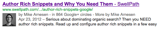 Example of a search result with Google Authorship