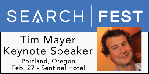 Tim Mayer - SearchFest 2015 keynote speaker