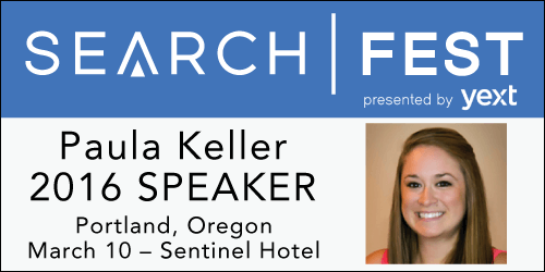 See Paula Keller speak at SearchFest 2016